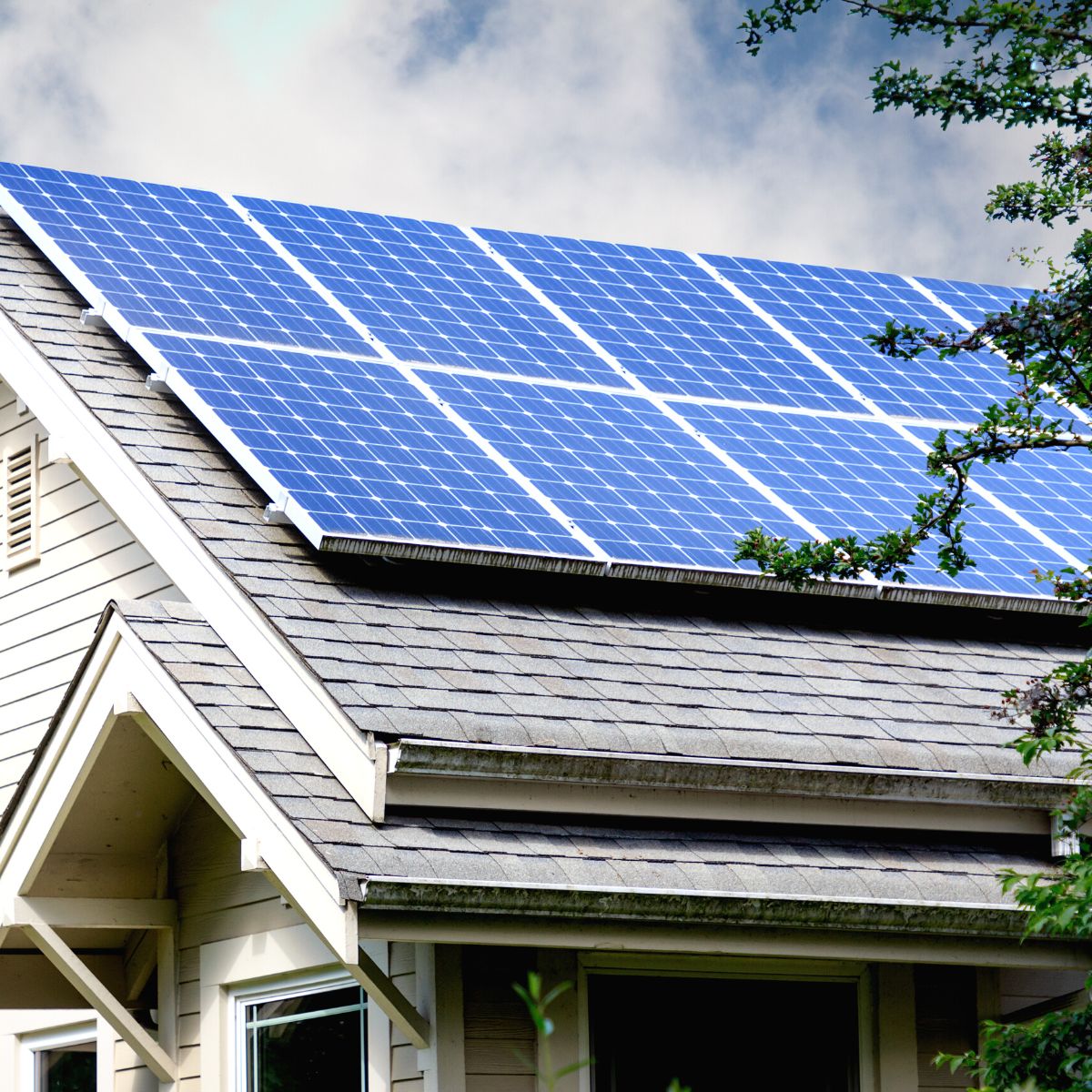 solar panels on a house